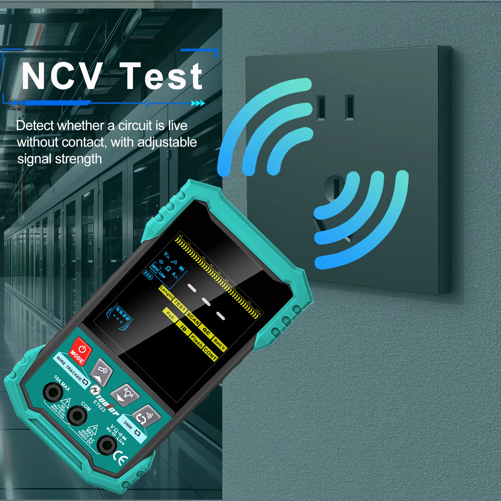400M Network Cable Tester POE Test Cable Mapping AC/DC Multimeter Network Cable