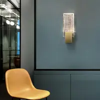 Small modern luxury crystal wall mounted lighting brass led hotel reading beside art decor wall lamp copper sconce headlights 1