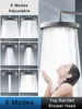 New 6 Modes Big Panel Large Flow Supercharge Rainfall Shower Head High Pressure Top Rain Shower Faucet Bathroom Accessories 2
