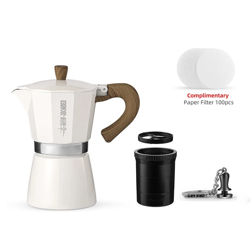 Stovetop Espresso Maker Moka Pot 1-4 Cups with 100pcs Filter Paper and  Mocha Coffee Distributor Classic Italian Coffee Maker - AliExpress