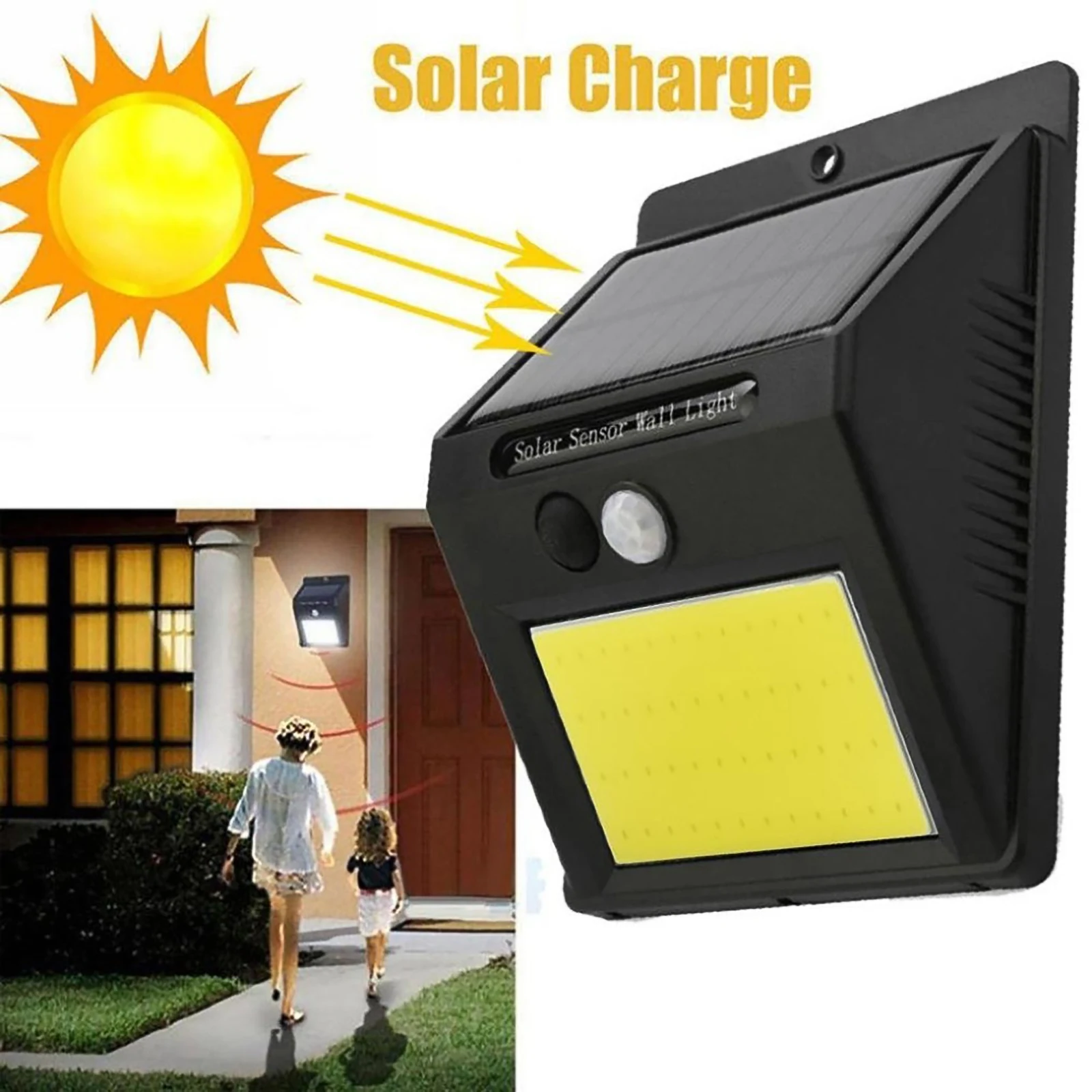 

3 Lighting Modes Outdoor Solar Light PIR Motion Sensor Wall Light Waterproof Solar Lamp Solar Powered Sunlight Garden Decoration