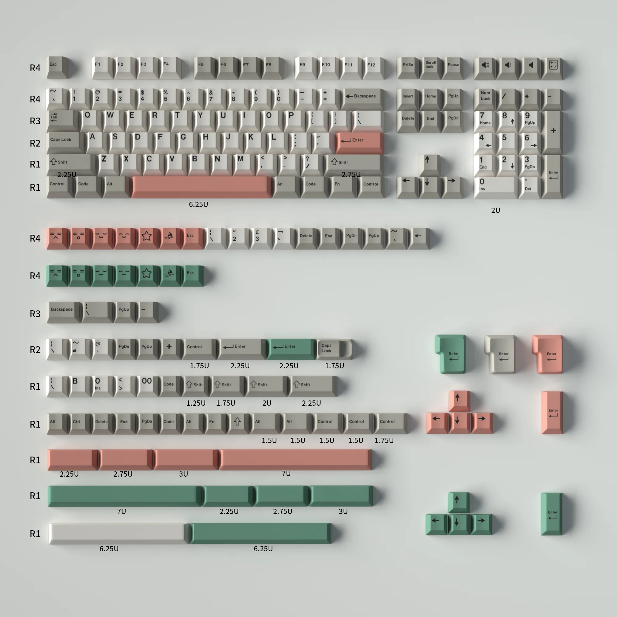Gmk-ABS Keycaps para teclado mecânico, tiro duplo,