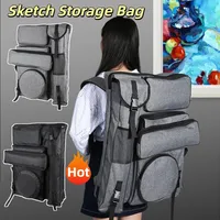 Portable Canvas Sketching Tools Art Bag Large Capacity Waterproof Sketch Storage Bag Durable Artist Canvas Backpack Art Supplies 3