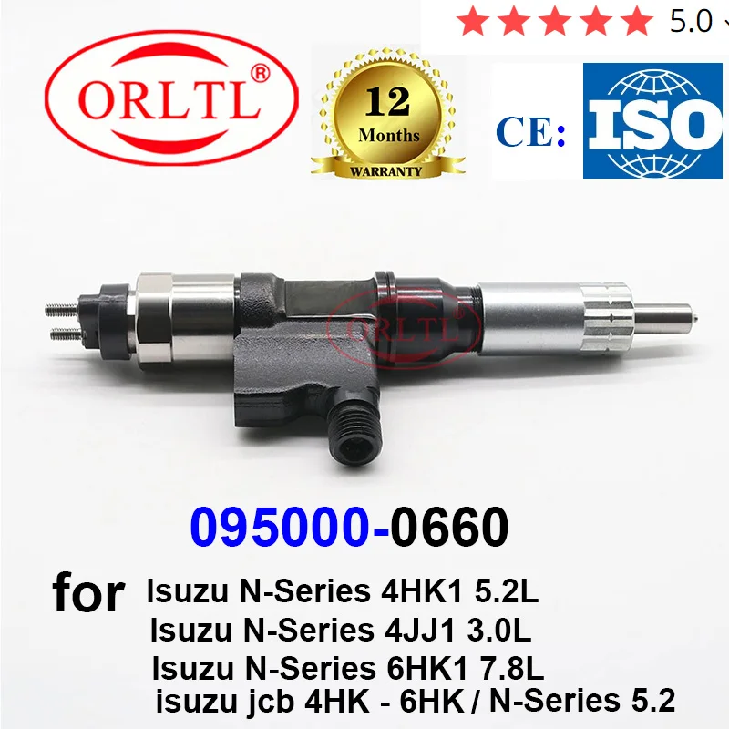 

ORLTL 0660 New Diesel Common Rail Injector 095000-0660 Auto Fuel Injector 0950000660 for Isuzu N-Series 4HK1 5.2L/Series 5.2