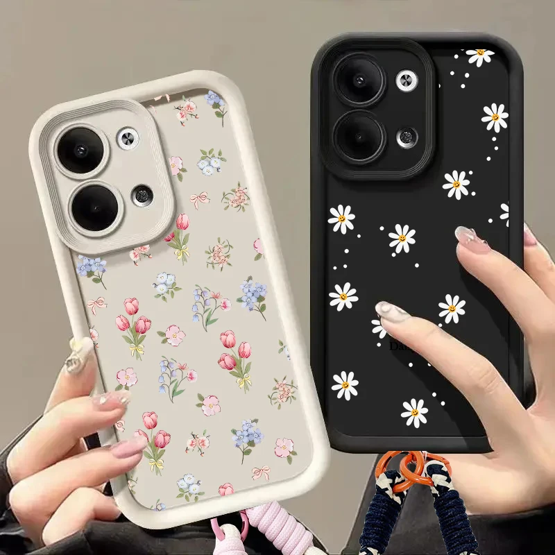 Floral Retro Phone Case with Hang Strap