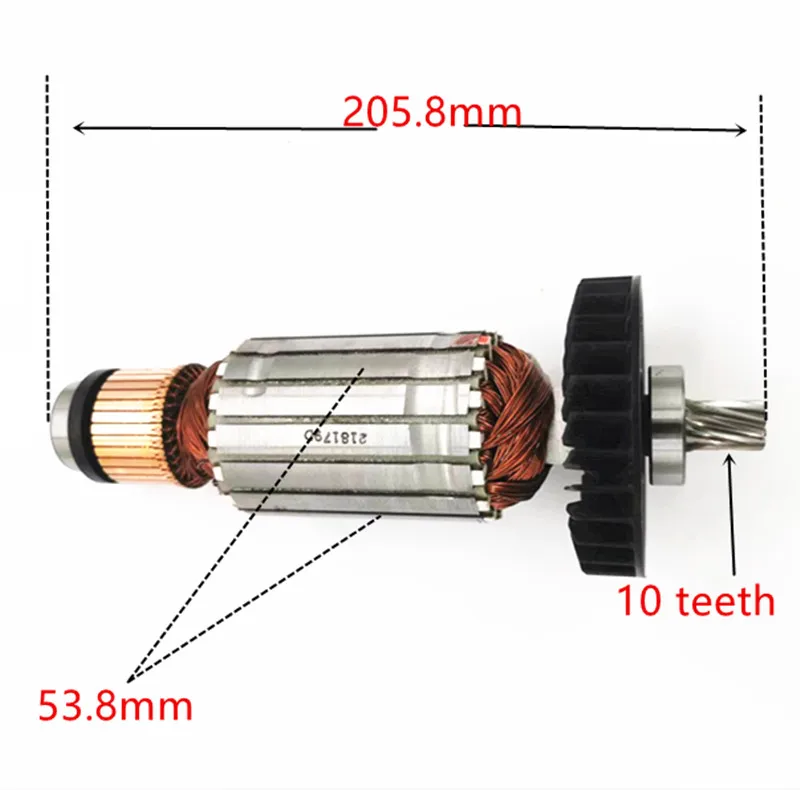 

AC220-240V MAKITA Якорный ротор для 518179-8 518177-2 HW1200 HW1300
