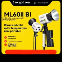 Godox ML60II BI 2800K -6500K LED Video Light Silent Mode Portable Brightness Adjustment Support Li-ion Outdoor LED Upgraded Lamp 2