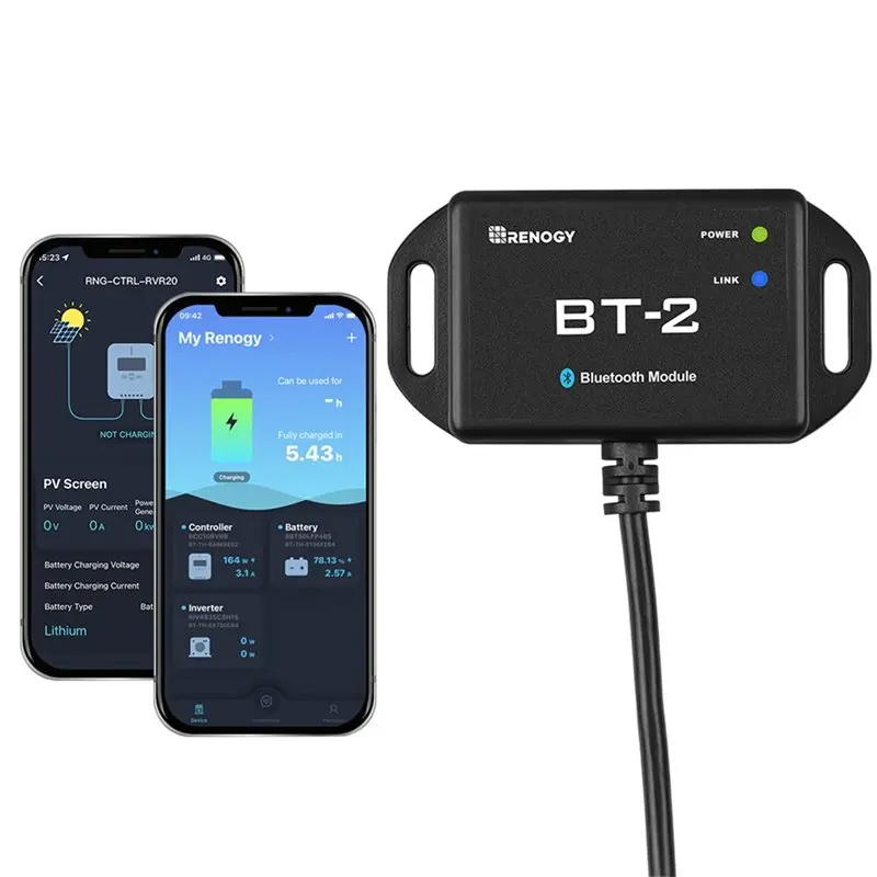 Renogy 무선 모니터링 실시간 RJ45 통신 포트 BT-2 블루투스 모듈 Insight-Precise Control