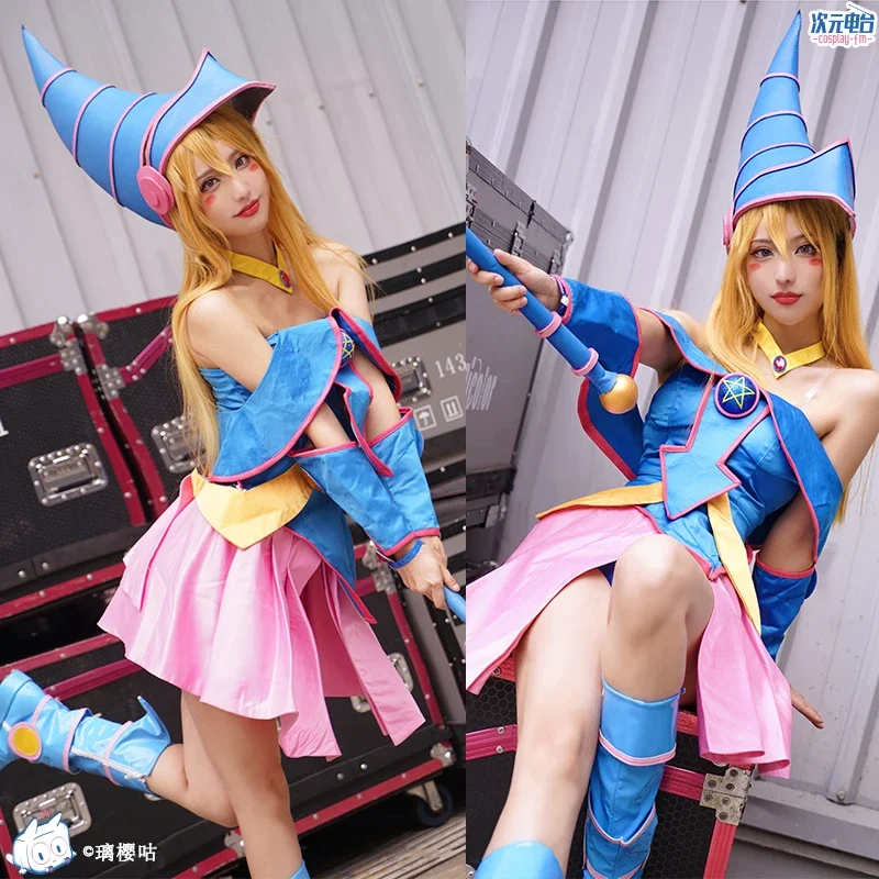 

Yu-gi-oh dark magician girl cosplay costume with hat for Woman cosplay costume