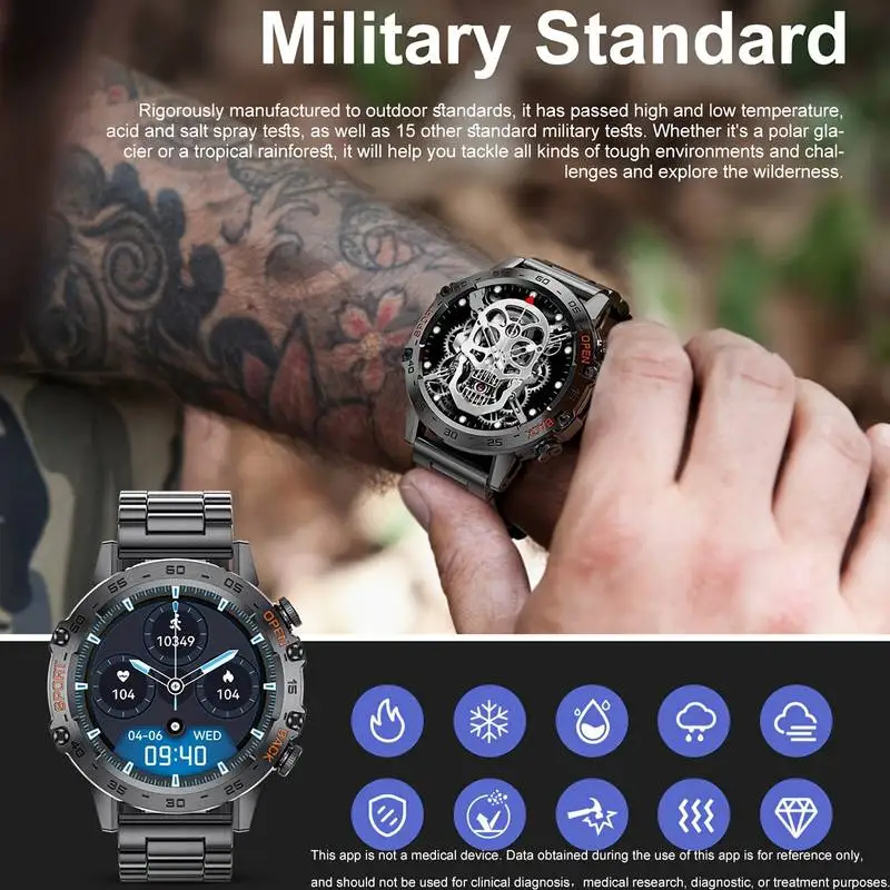 Smart Watch Abelanja Steel 1.39 Bluetooth Call Men Sports Fitness Tracker IP67 Waterproof for Android IOS K52
