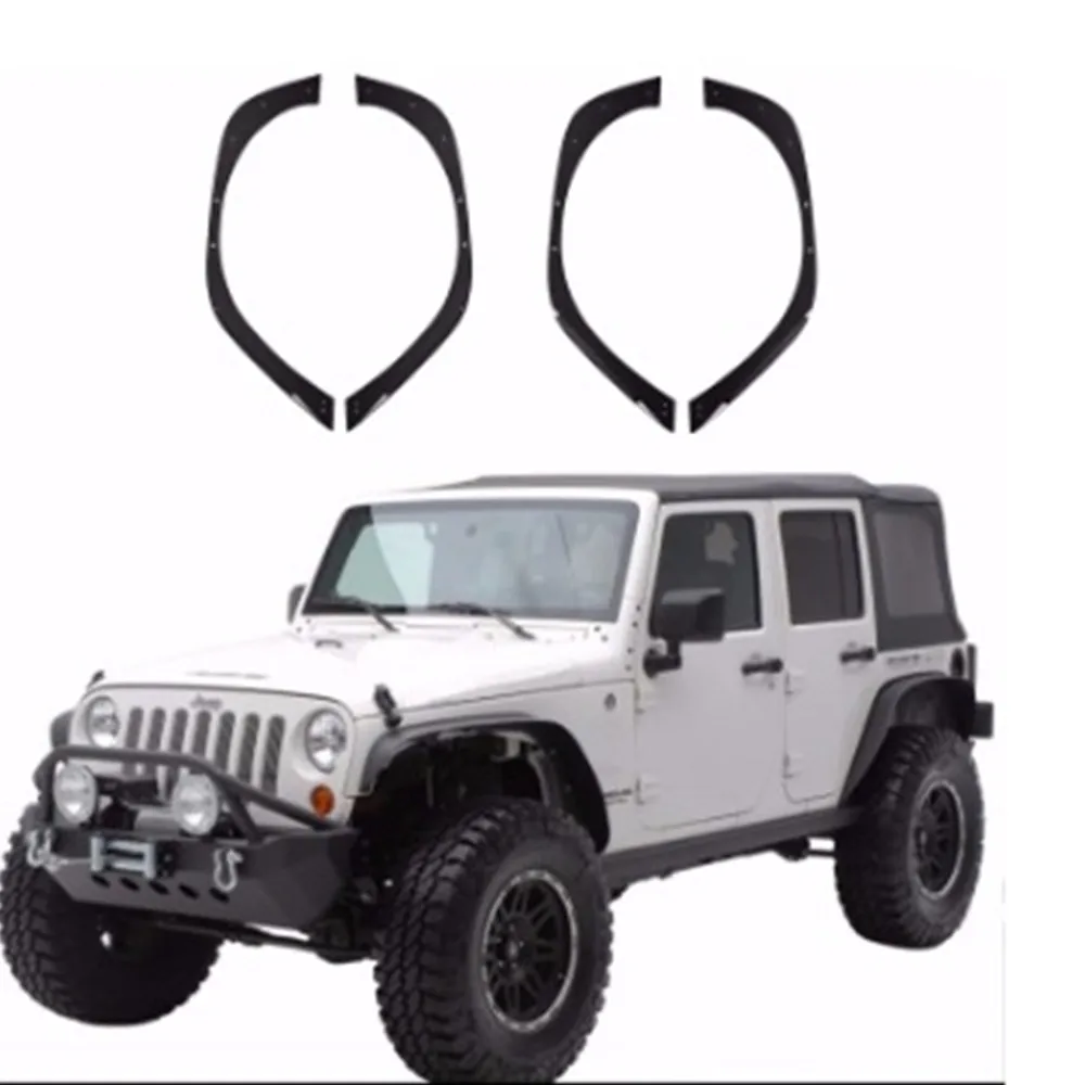 

Free Shipping Steel Flat Style Fender Flares For Jeep For Wrangler JK 2007-2017 J064