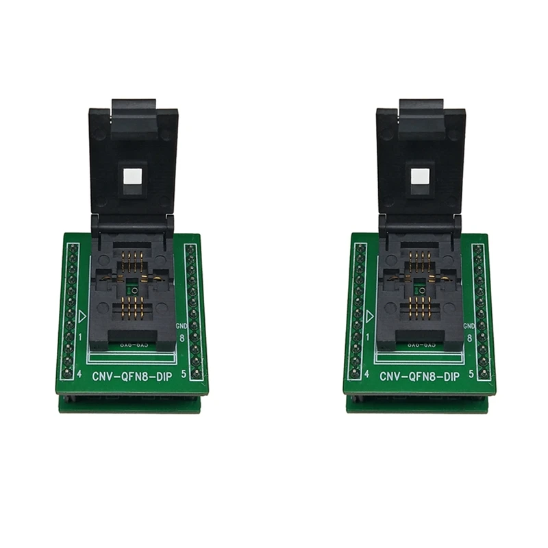 

2X QFN8 DFN8 WSON8 Programming Socket Pin Pitch 1.27Mm IC Body Size 6X8 Mm Clamshell Test Socket ZIF Adapter Socket