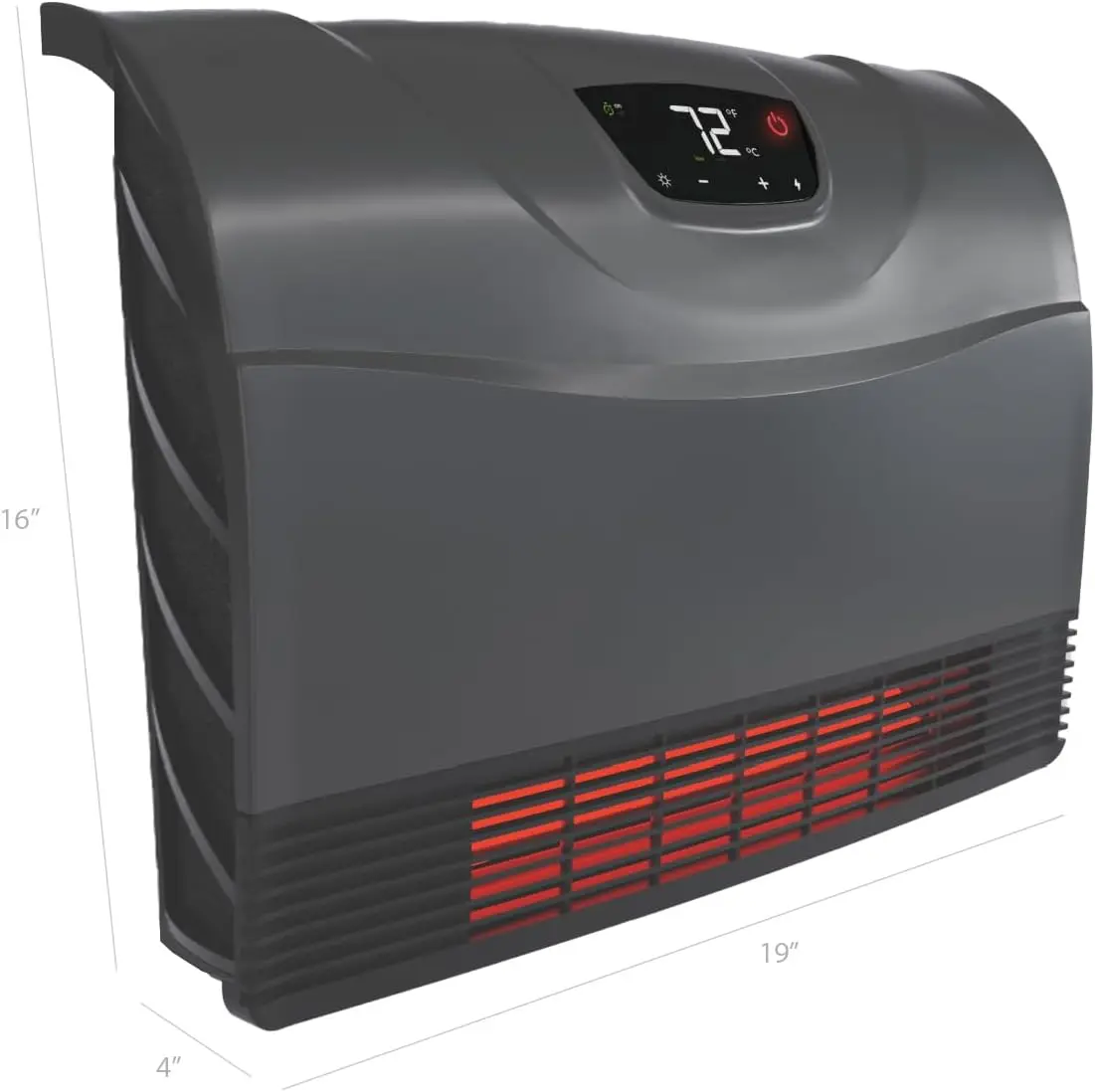 Touch Screen-1500 Watt ~ Infrared Space Heater ~ Wall Mounted Wifi Enabled Grey with WIFI