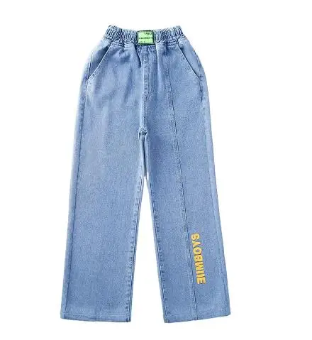 High Waist Jeans Girl's Baggy Jeans Straight Loose Wide-leg Pants Spring  and Autumn Korean Fashion Denim Trousers - AliExpress