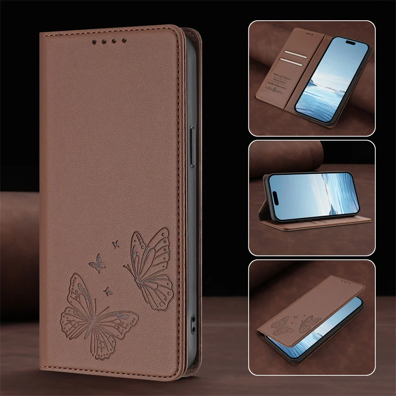 Premium Magnetic Leather Wallet Case with Stand and Flip Cover