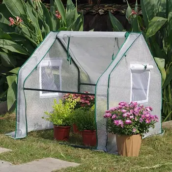 Serre extérieure jardin plante succulente résistant à la pluie et antigel hangar chaud balcon 、 cour salon de fleurs 90x90x92cm 1