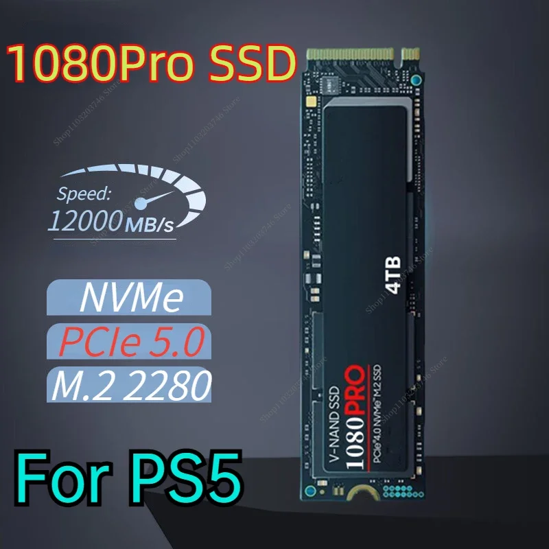 

2024 Newest Original 1080PRO 8TB 4TB 2TB SSD M.2 2280 PCIe Gen 5.0 x 4 NVMe Internal Solid State Drive for Desktop PC Laptop PS5