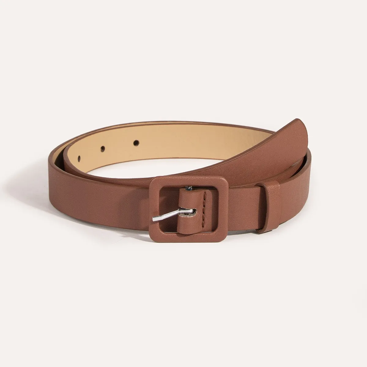 Neuer vielseitiger Rock für Damen aus PU-Leder, modischer Taillengürtel mit Nadelschnalle, trendige quadratische Schnalle auf Lager – Detail 12