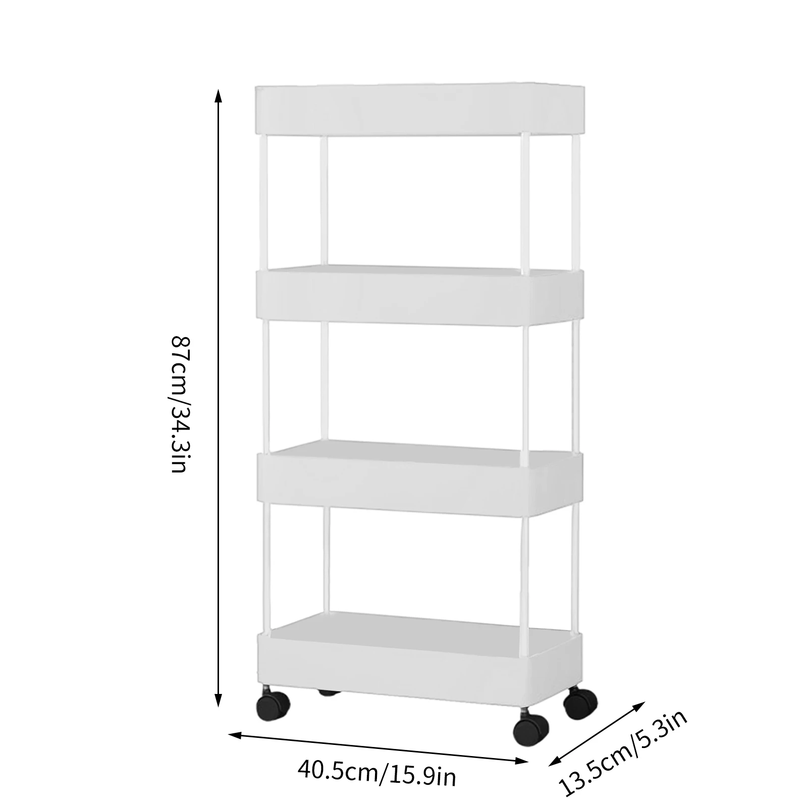 Dropship 4-Tire Rolling Cart Organizer Unit With Wheels Narrow Slim Container  Storage Cabinet For Bathroom Bedroom RT to Sell Online at a Lower Price
