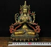 Tibet Buddhism Bronze Brass Louts 4 arms Chenrezig Buddha Statue Sculpture Q 1