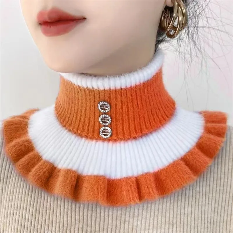 Women's Autumn Winter Warm Scarf Fake Collar Imitation Mink Velvet Soft Scarves New Neck Warmer Protection Collar