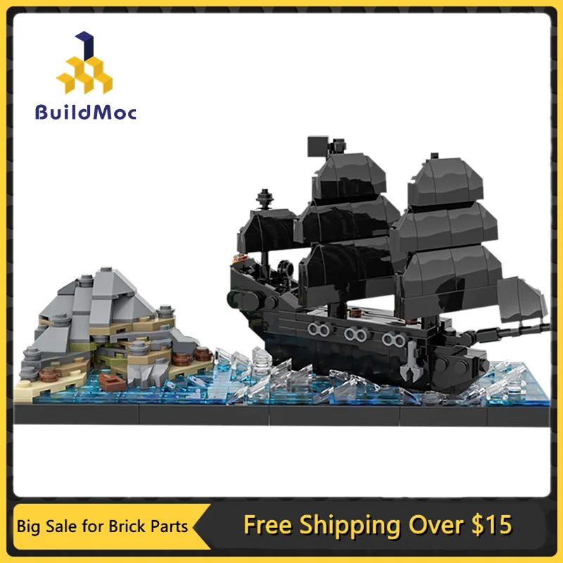 Moc Pirata Porto Vela Mondo Nero Perla Nave Blocchi Pirata Nave Mattone Modello Building Blocks Giocattoli Per Bambini 400 Pz