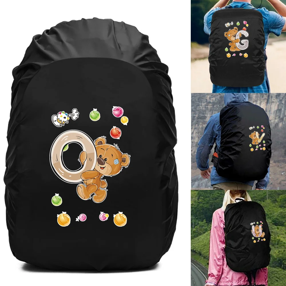 

Backpack Rain Cover Waterproof Outdoor Sport Back Pack Dustproof Cover Raincover Case Bag 20-70L Protection Cover Bear Pattern