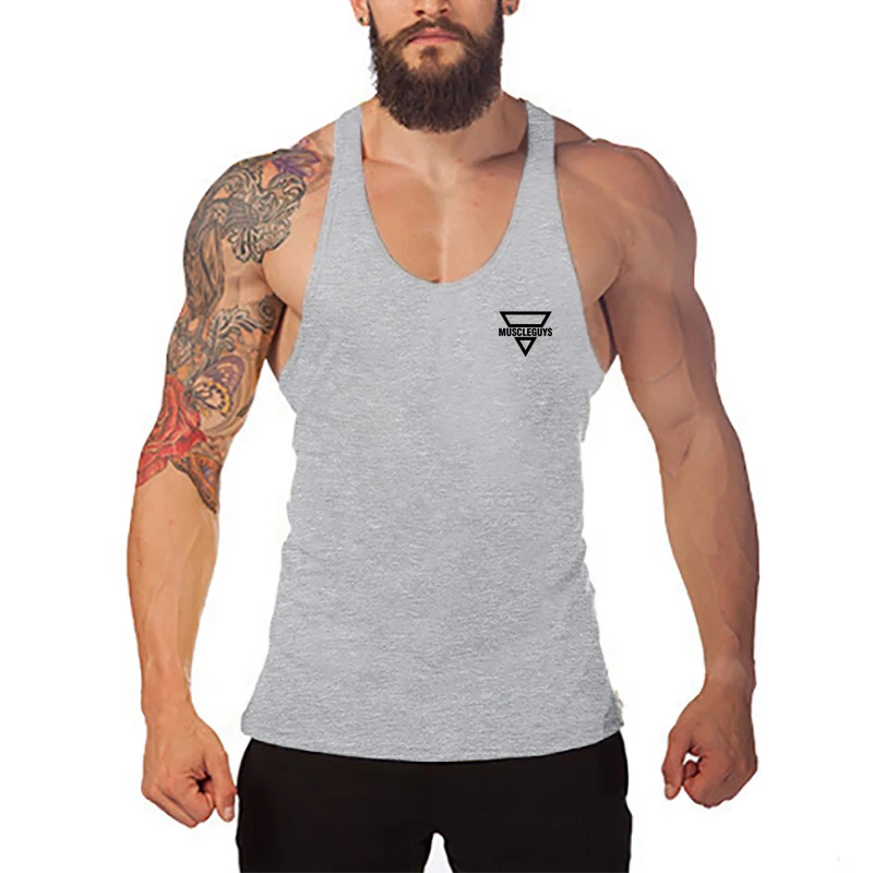 

Gym Fitness Running Sport Tank Top Men Bodybuilding Cotton Sleeveless Slim Shirt Summer Fashion Suspenders Breathable Cool Vest