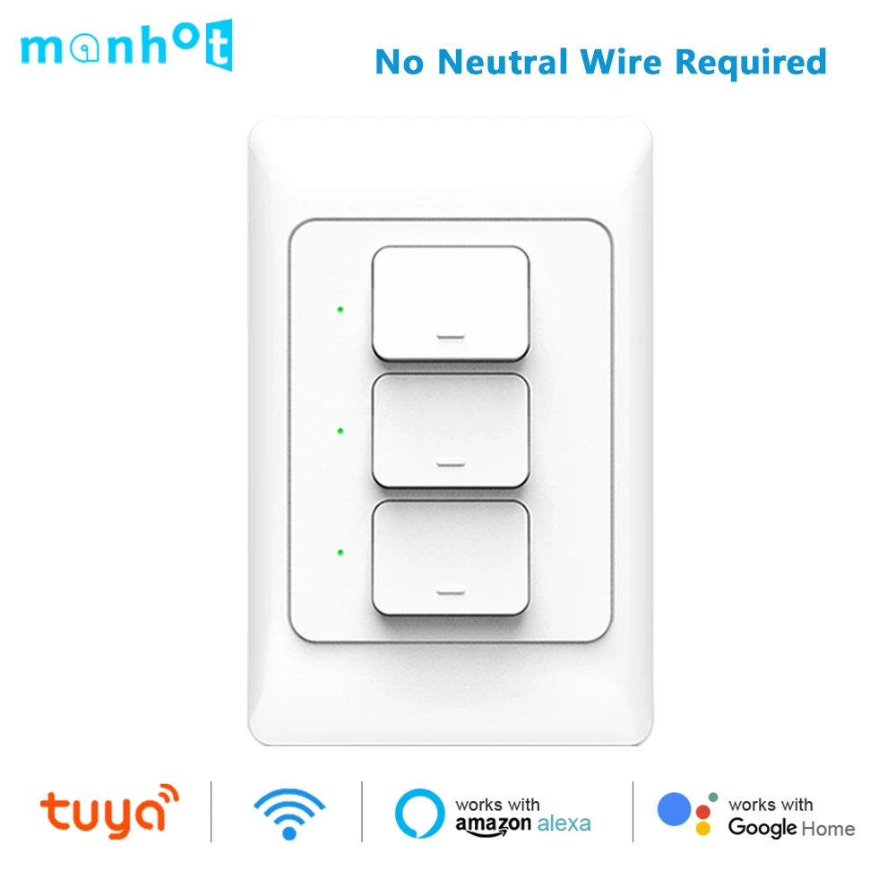 Smart Light Switch Google Home Smart Light Switch Neutral Wifi Smart Wall Light Aliexpress
