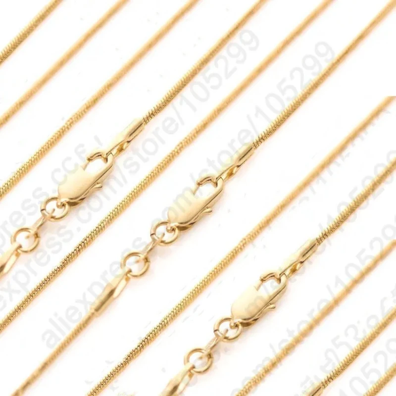 

Wholesale 10pcs/Lot Necklace 16-30 inch Golden Filled Snake Chain For Pendant With Lobster Clasps
