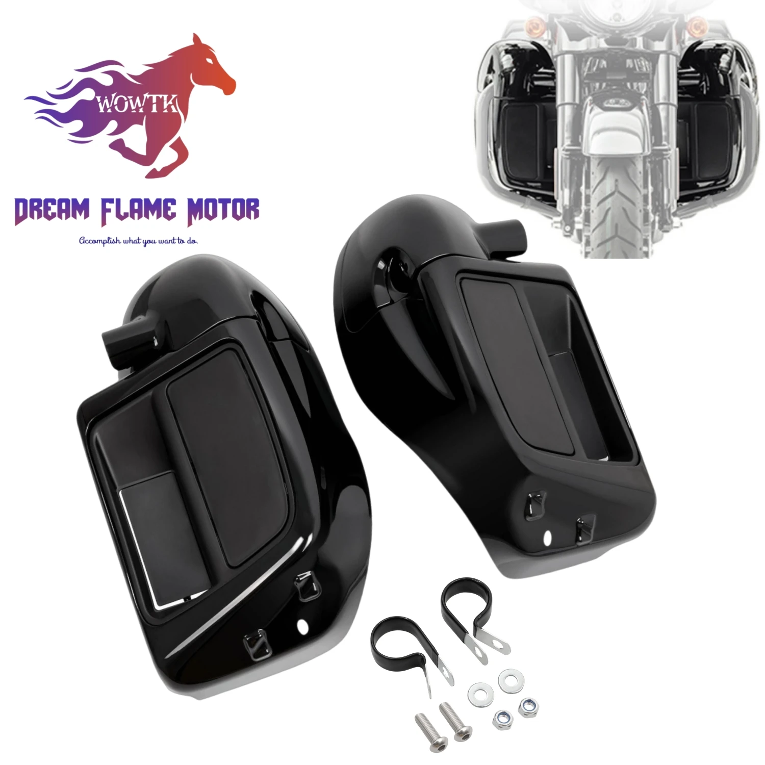 ABS Lower Vented Leg Fairings Motorcycles Glove Box For Harley Touring CVO Road King Electra Glide Street Glide FLRT 83-13 14-UP