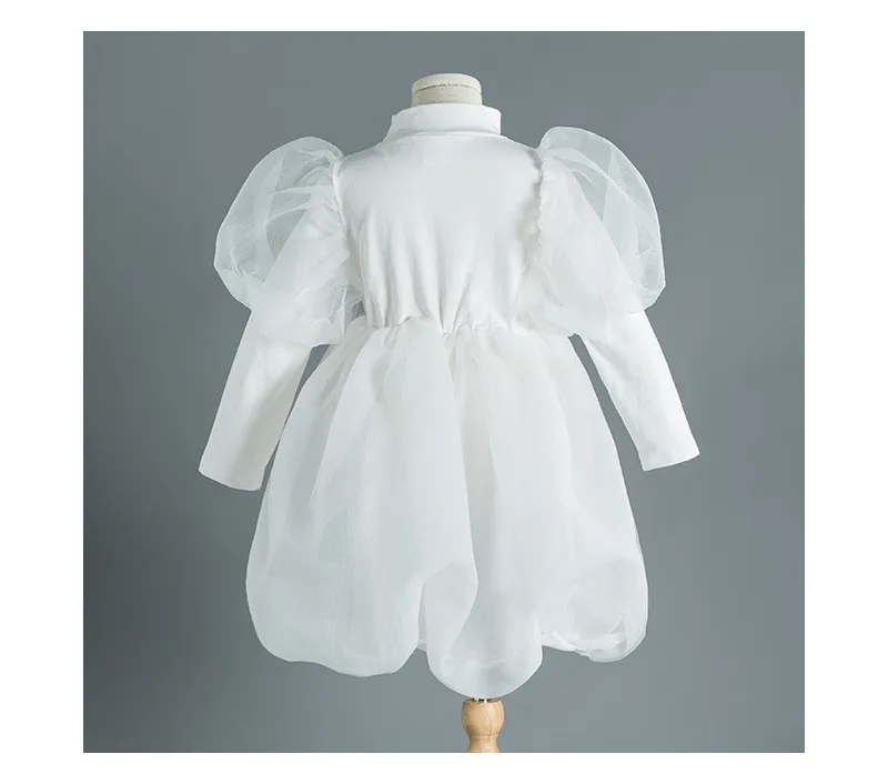 Girls Long Sleeved Dress Spring 2022 New Korean Children's Solid Color Puff Sleeve Noble Princess Dresses Autumn Kids Clothing- Sde9ad8b5e545457695898afe8d844dd4U