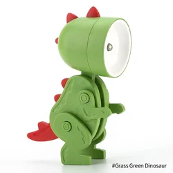 Cartoon Hero LED Night Light - Cute Desk Lamp & Bedroom Decor (Grass Green Dinosaur)