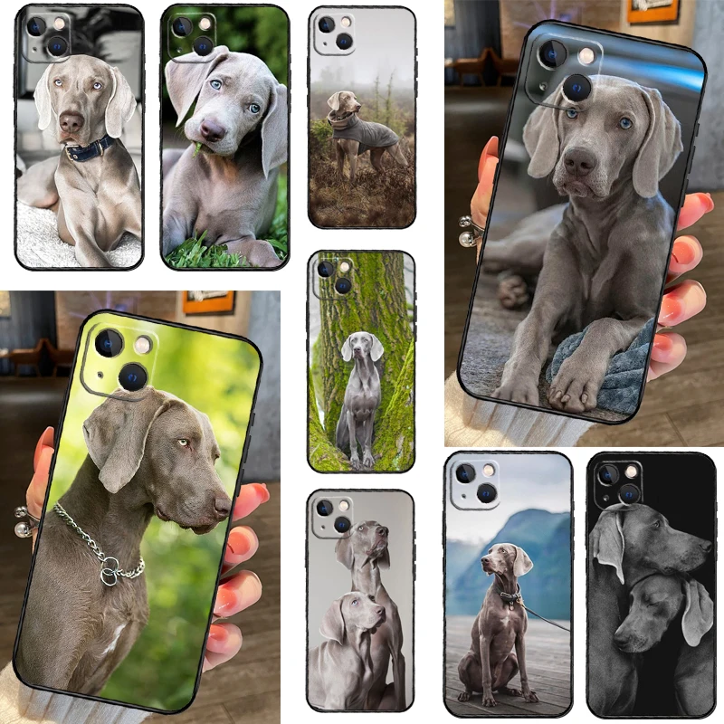 Custodia Per IPhone 15 Con Design Weimaraner Mamma - Cover Portafoglio Protettiva Antiurto