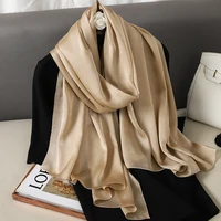 Foulard Silk Scarf Shawls Lady Bufanda Elegant Solid Scarves Women Sping Pashmina Hijab Wraps Female Beach Stoles 2024 Luxury 4