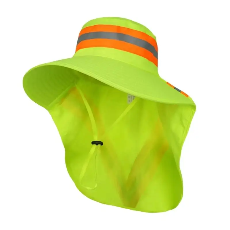 P9FE Praktischer Polyester-Sonnenhut mit gut sichtbaren reflektierenden Streifen, verstellbarer für verschiedene – Detail 8