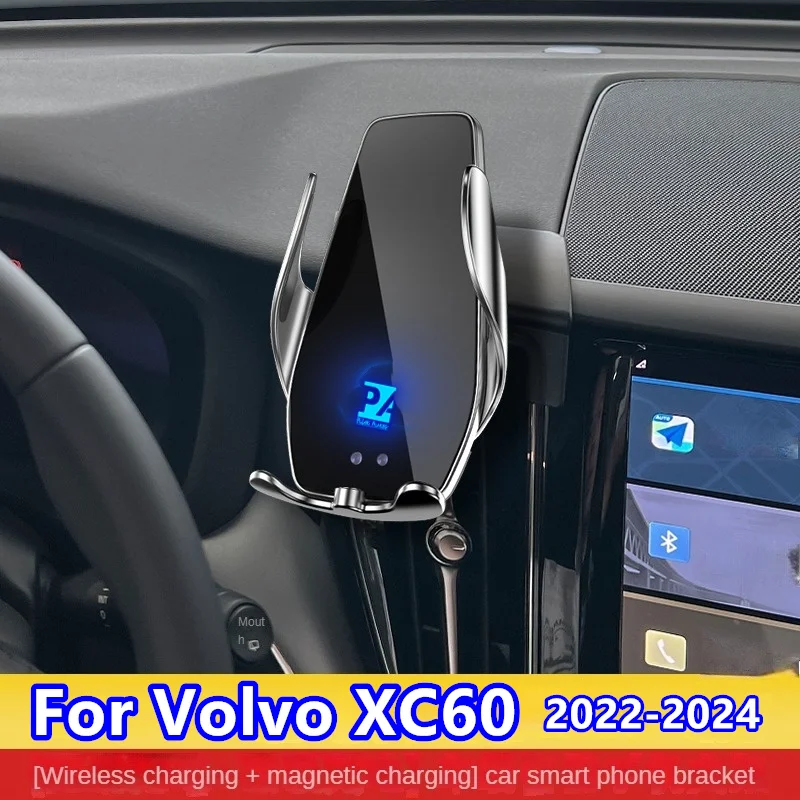 

2022-2024 For Volvo XC60 Mobile Phone Holder Wireless Charger Car Mount Navigation Bracket GPS Support