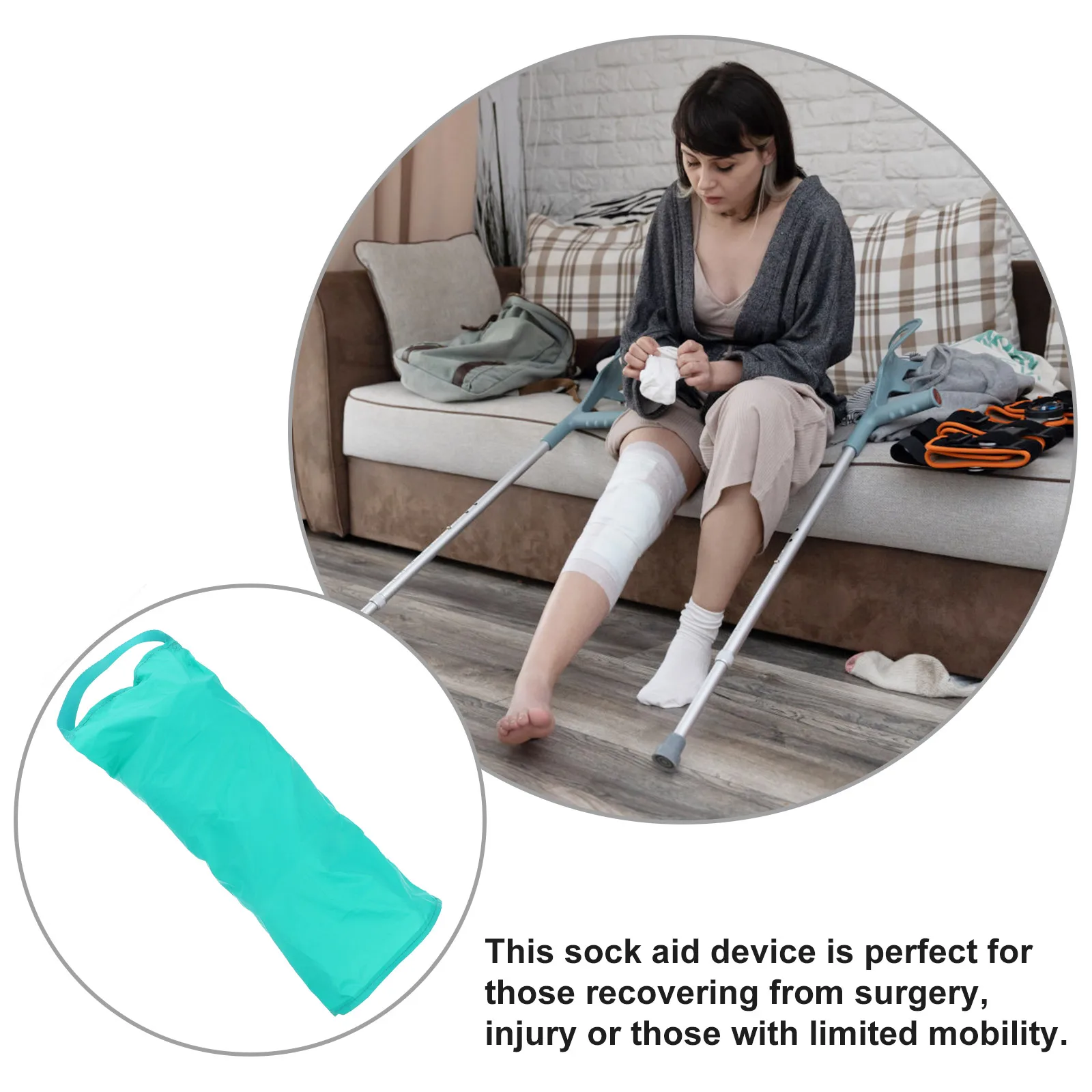 Sock Aid Compression Stocking Remover Ostomy Bag Auxiliary Tool Sock Aids for Putting Socks Men Pregnant Woman Strap