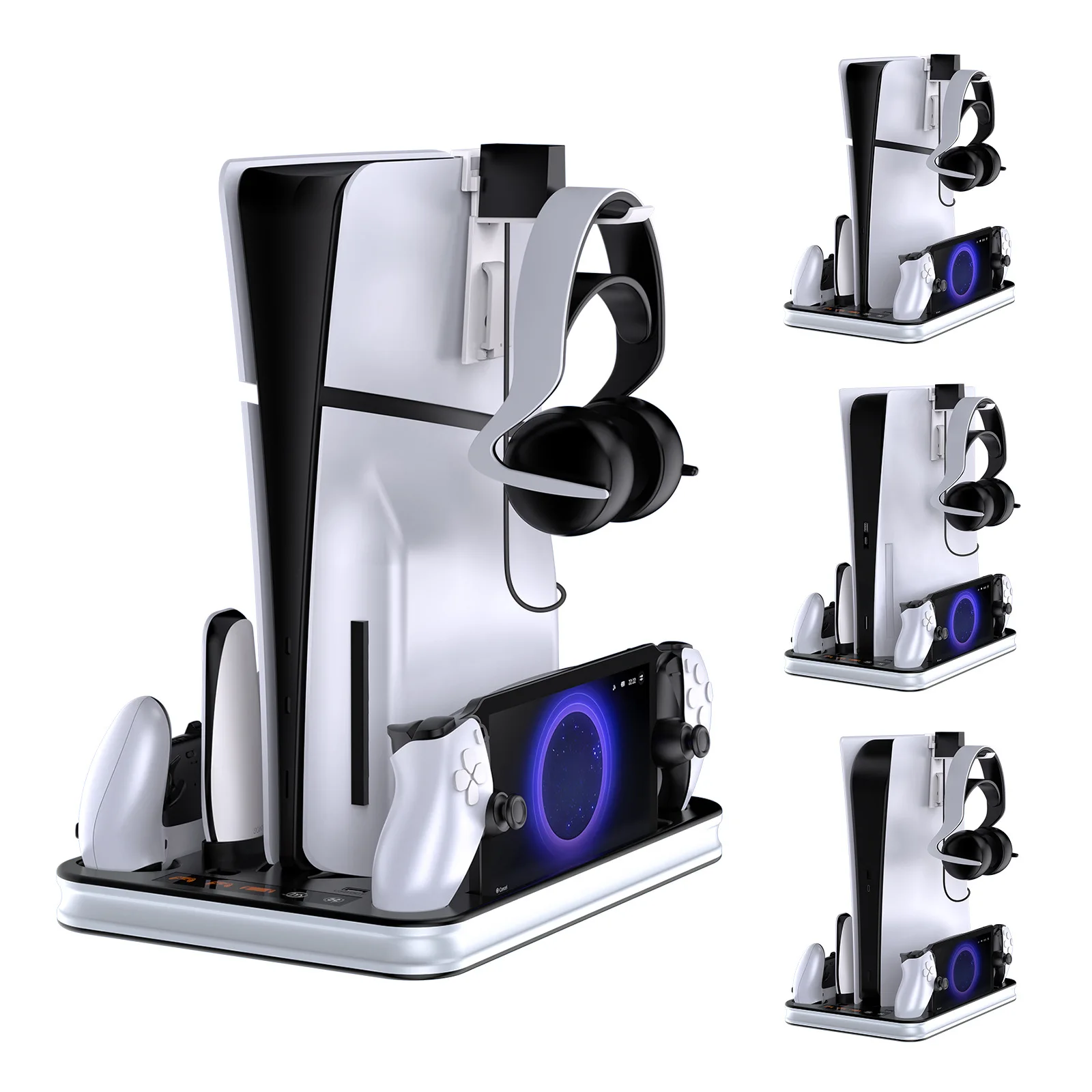 NEW JYS-P5201 For PS5 slim multifunctional eficient cooling stand base for PS5 console 5modes RGB LED light handle charging clip