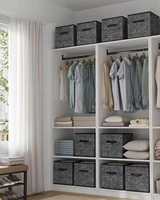 Storage Cubes, 13-Inch Non-Woven Fabric Bins with Double Handles, Set of 10, Closet Organizers for Shelves, Foldable, for Clothe 1