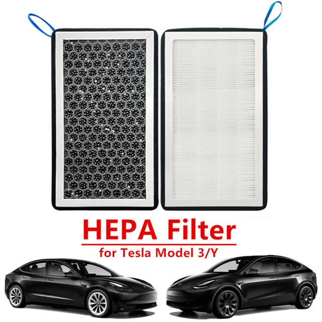 2 PCS Upgraded HEPA Cabin Air Filter Activated Carbon For Tesla Model 3/Y  2017-2022 Air Filter Conditioner Replacement Kit - AliExpress