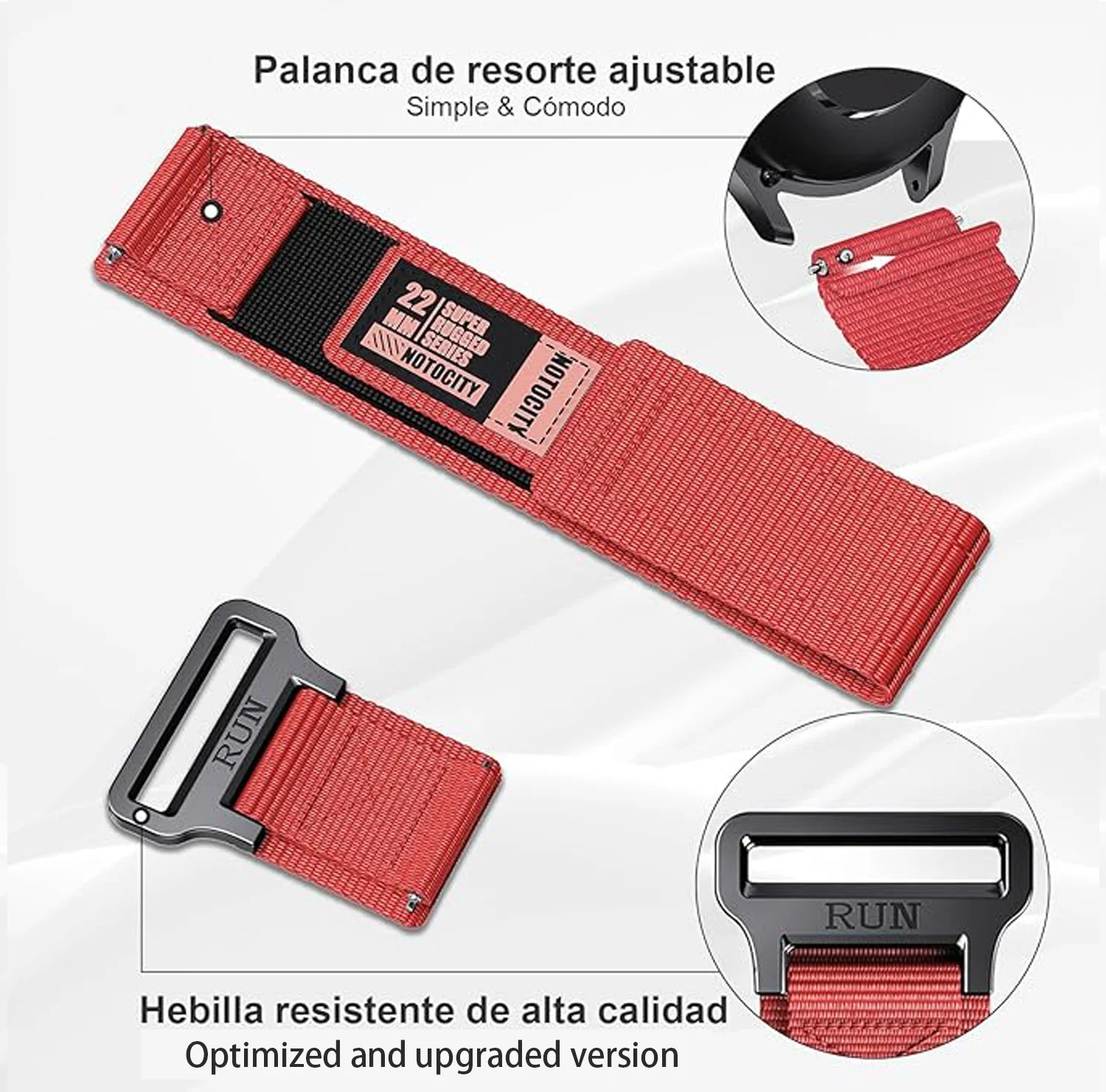 Versatile Nylon Smartwatch Band - 22mm Width