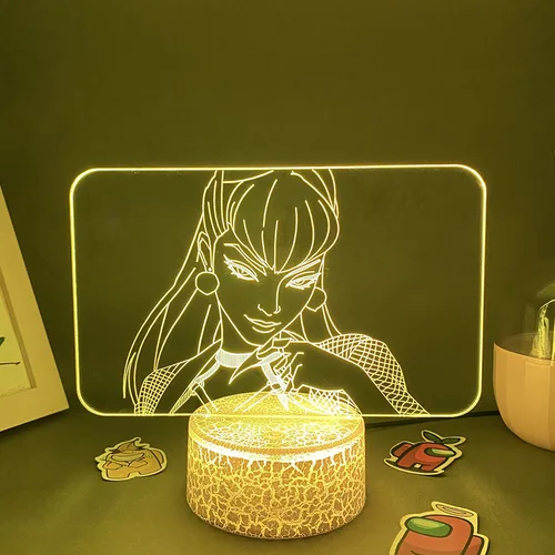 게임 리그 오브 레전드 에블린 KDA 3D LED 네온 야간 조명, 침실 테이블 장식 게임, LOL 에블린 용암 램프, 친구 아이 선물 4