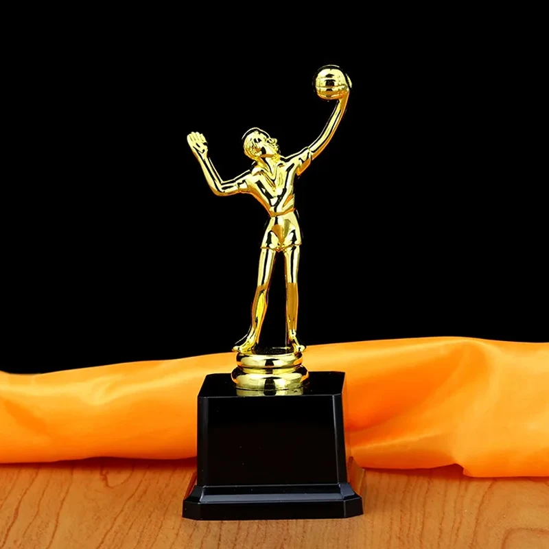 Customized Sports Plastic Trophy, PC Academy Sports Souvenirs Gold Awards Gold-plated Souvenir Craft Cup Trophy, Home Decor, 1Pc