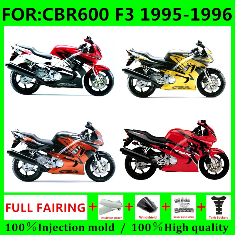 

NEW ABS Motorcycle Whole Fairings kit fit for CBR600 F3 CBR 600 F3 95 96 CBR600F3 1995 1996 bodywork full Fairing kits
