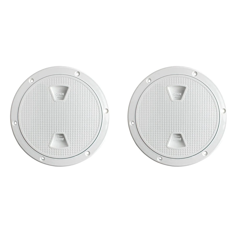 

2X Circular Non Slip Inspection Hatch-Boat Hatch Deck Plate With Detachable Cover For RV Marine Boat Kayaks-4Inch White