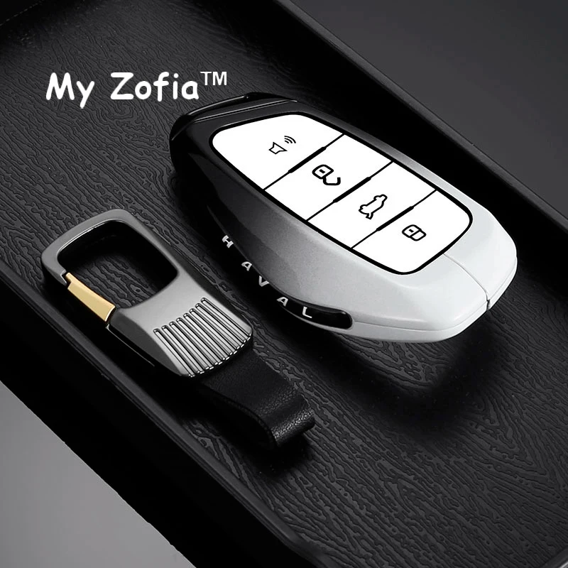 Zinc Alloy Car Remote Key Full Cover Protective Case with Keychain - Premium Accessory