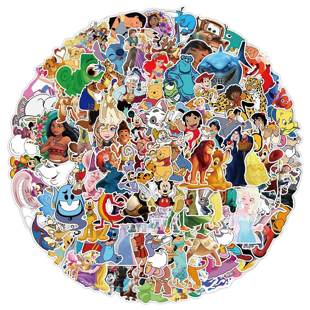 

10/30/50/100pcs Cute Mixed Disney Anime Stickers Cartoon Stitch Mickey Mirabel Decals Phone Diary Suitcase Sticker for Kids Toy