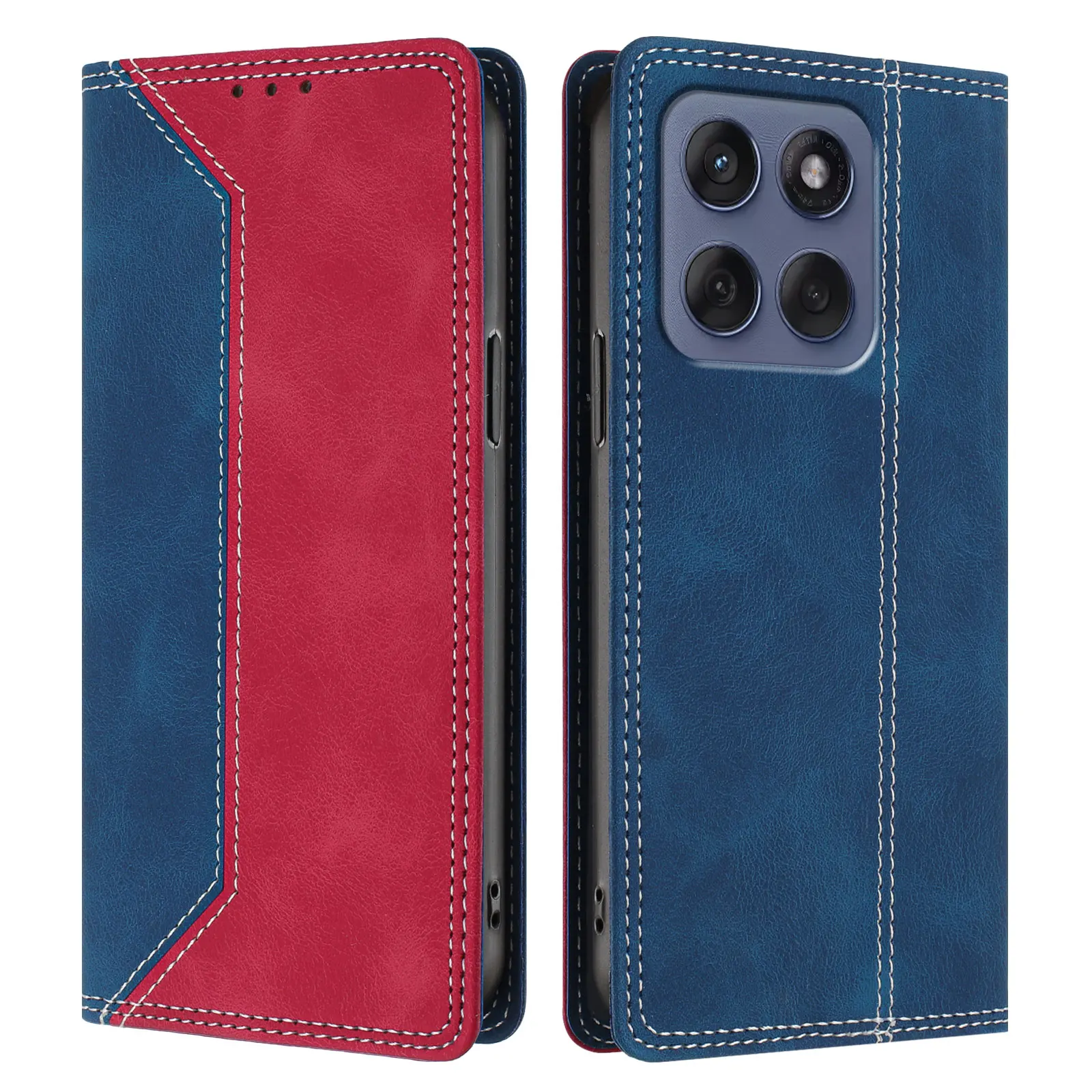 Magnetic Leather Wallet Case - Elegant and Versatile Design