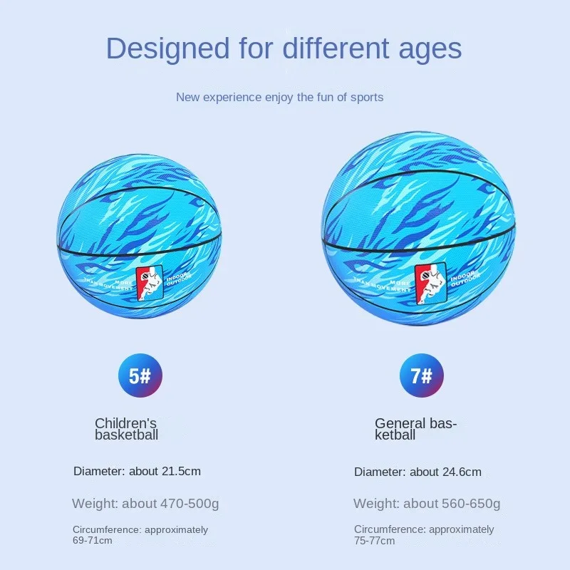 2023 New Children No. 3 No. 5 No. 7 Rubber basketball Adult training PVC anti-slip wear indoor and outdoor PU basketball 2
